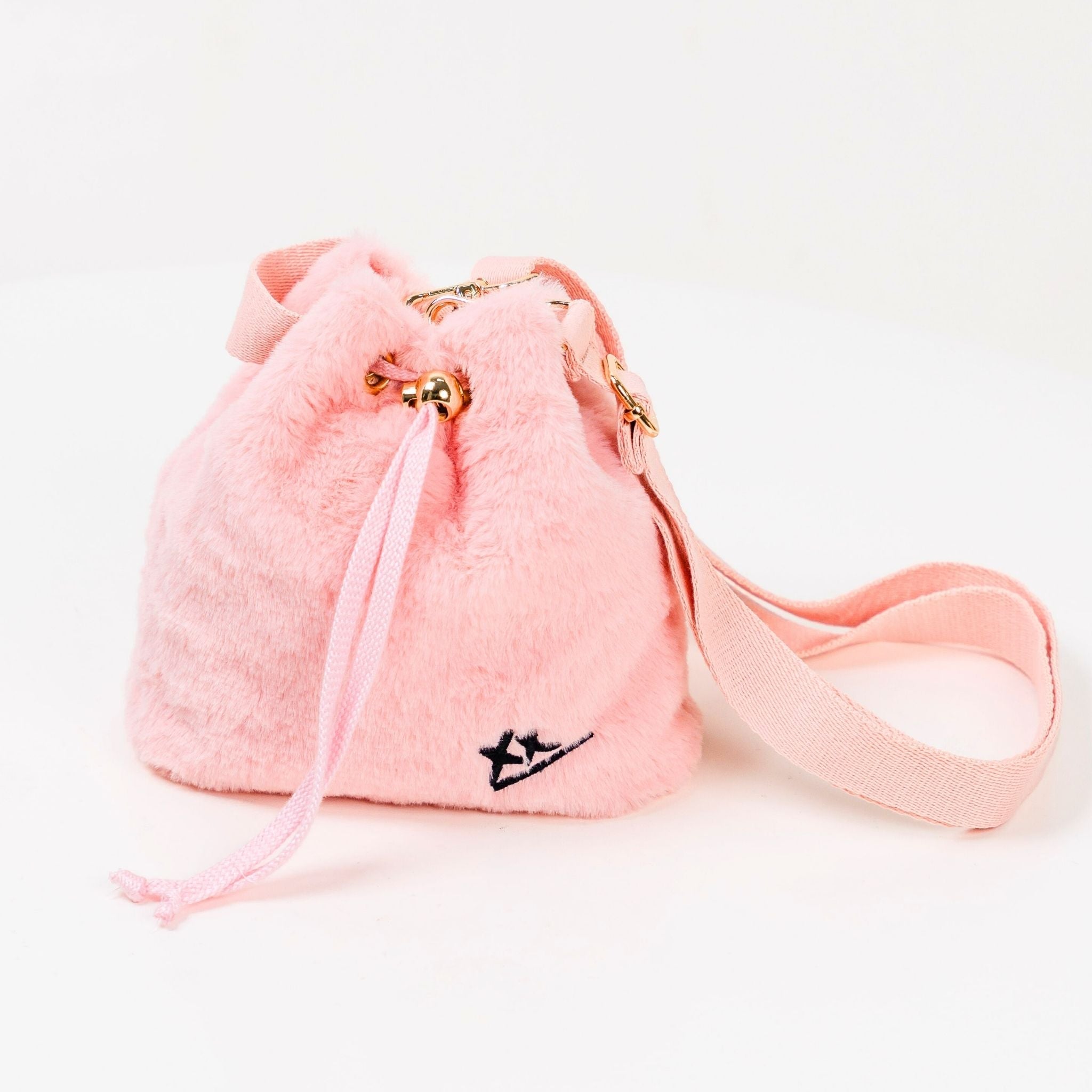2-Way Furry Bucket Bag in Pink