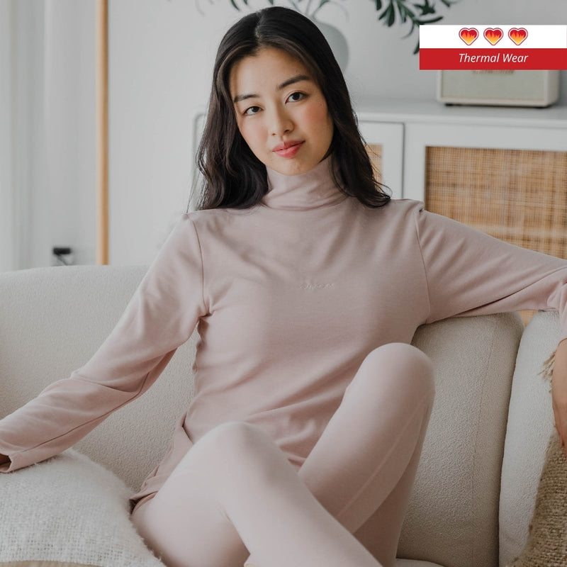 HeatHug! Thermal 2-in-1 Turtle Neck Long Sleeve with In-Built Bra Top