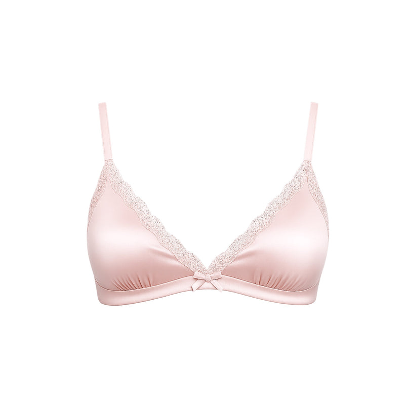 Soft Bloom Lace Bralette in Champagne Pink