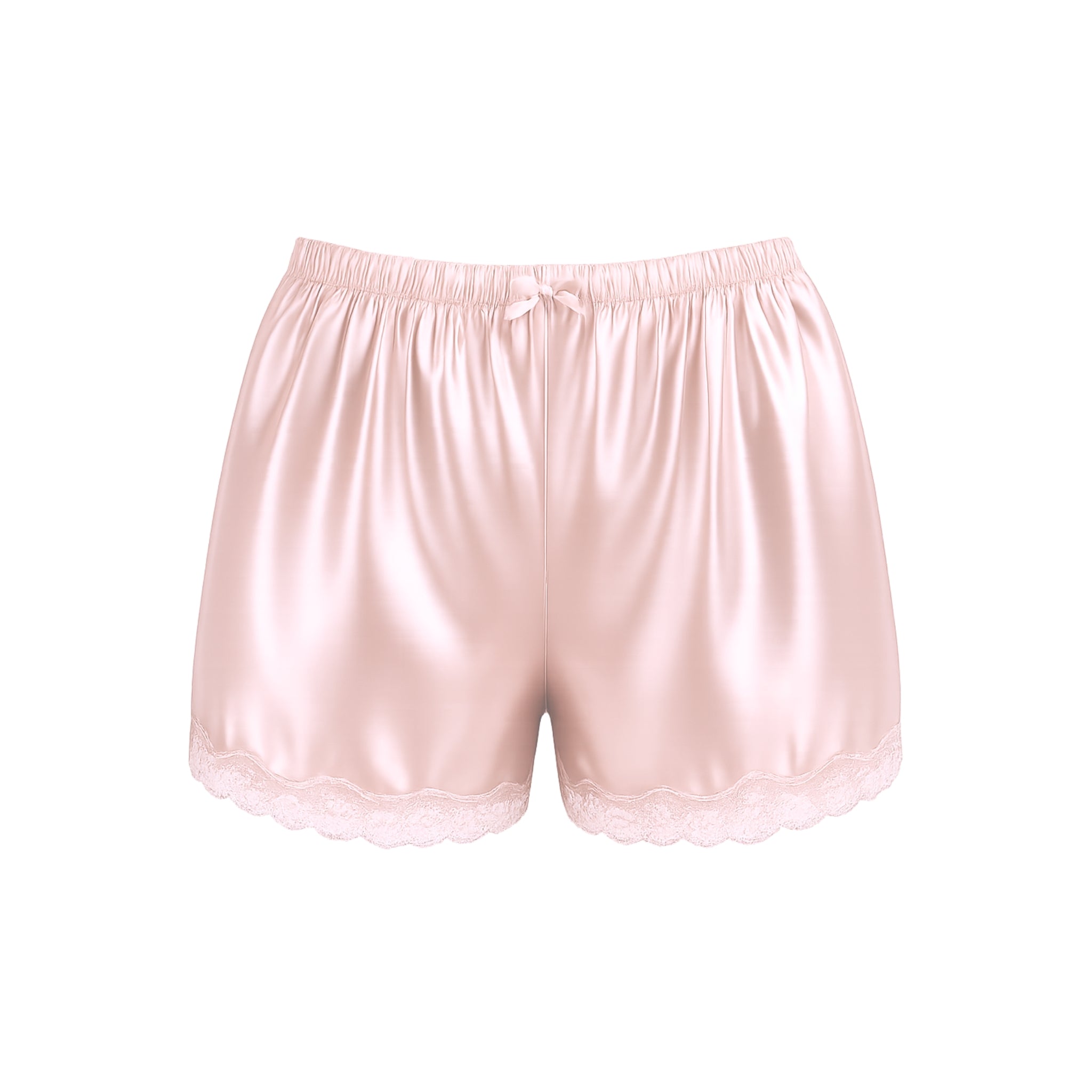 Soft Bloom Satin Bra Top Set in Champagne Pink