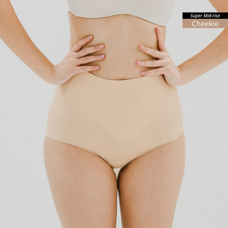 air-Shaper! No-Wedgie Super Mid-Rise Seamless Cheekie (Medium Compression)