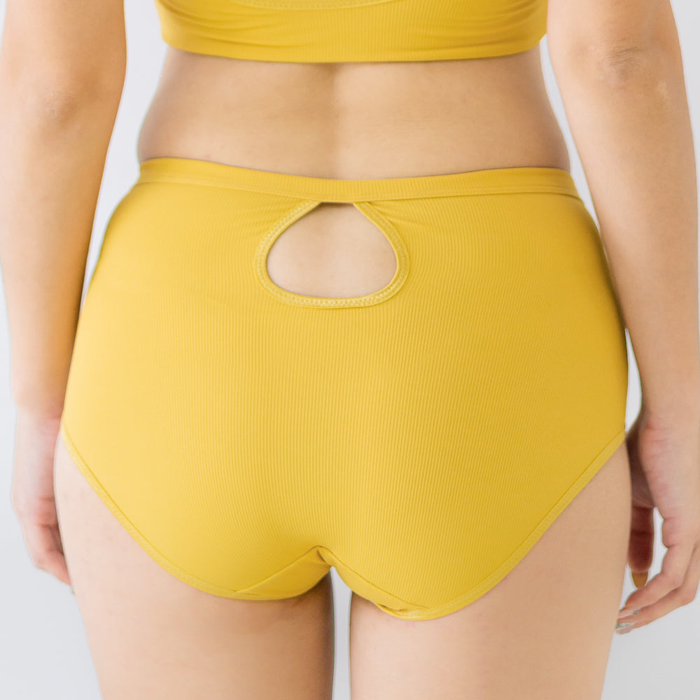 Everyday Ribbed High Waisted Cheeky in Mustard