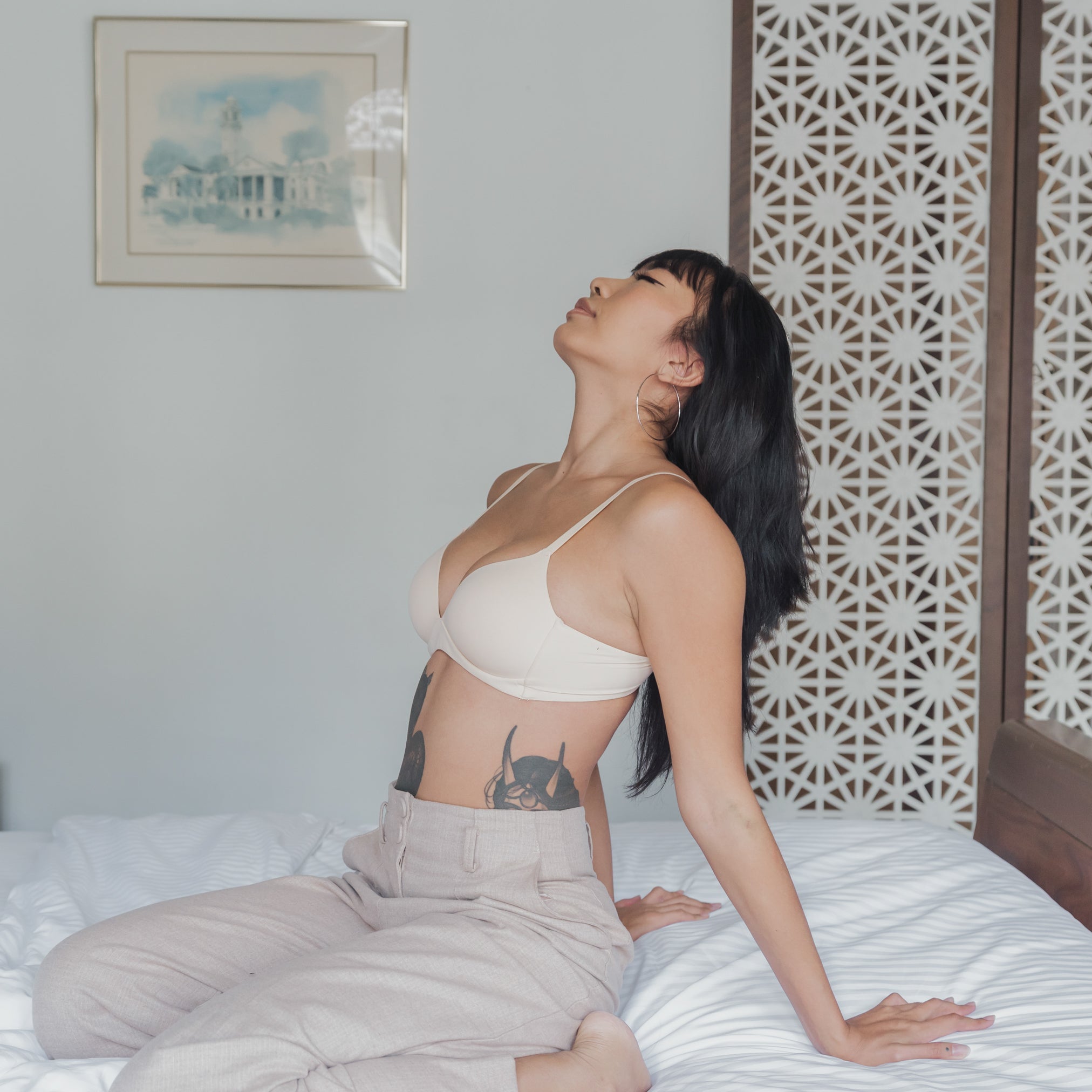 Basic Cotton Freedom Wireless Bra in Nude (Size XL Only)