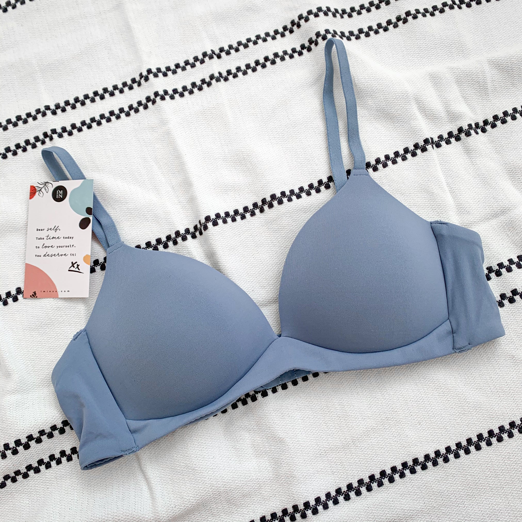 Basic Cotton Freedom Wireless Bra in Blue (Size S & XL Only)