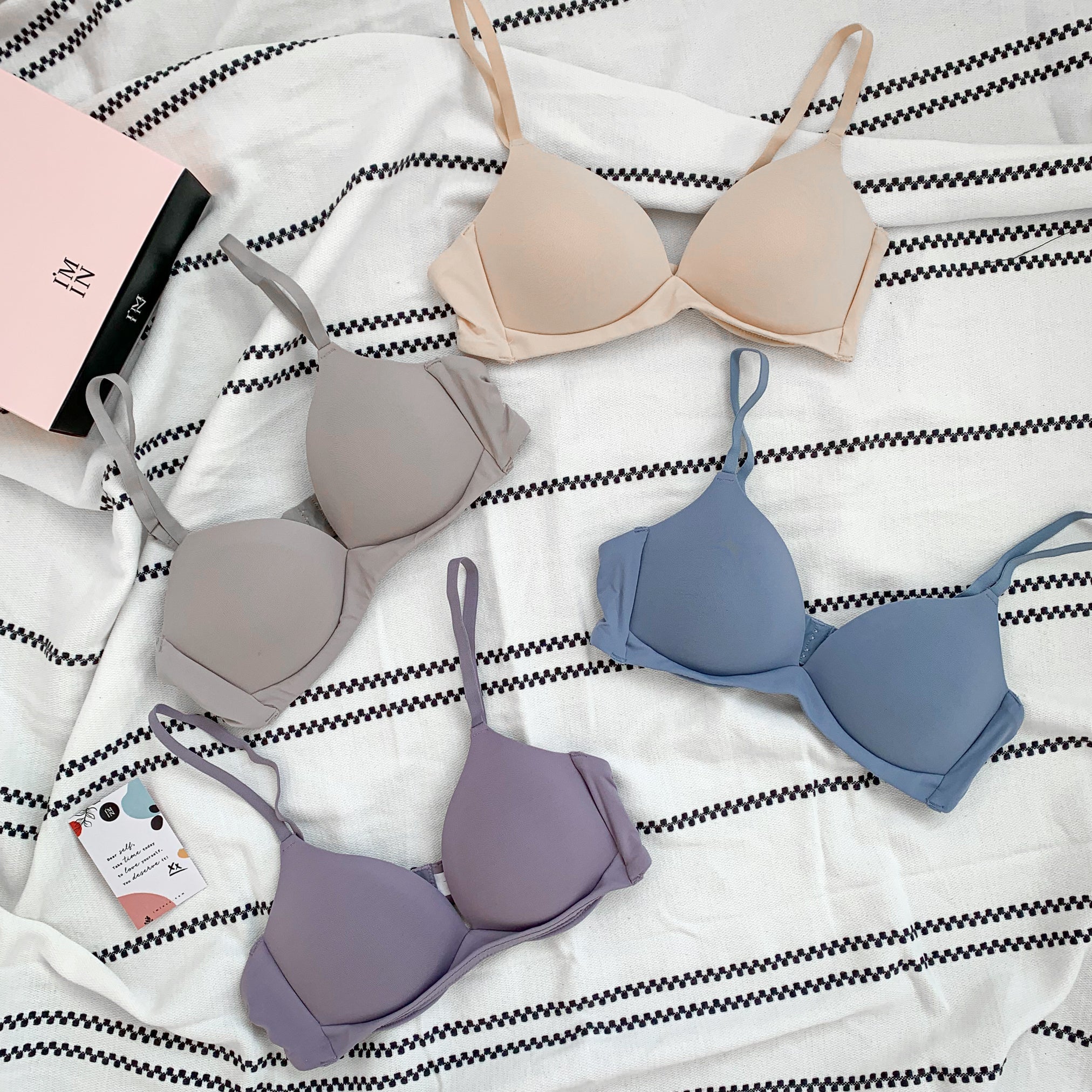 Basic Cotton Freedom Wireless Bra in Blue (Size S & XL Only)