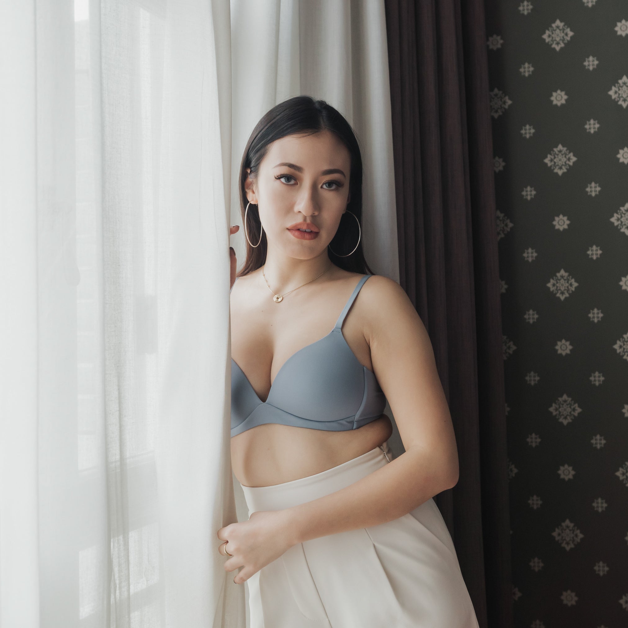 Basic Cotton Freedom Wireless Bra in Blue (Size S & XL Only)