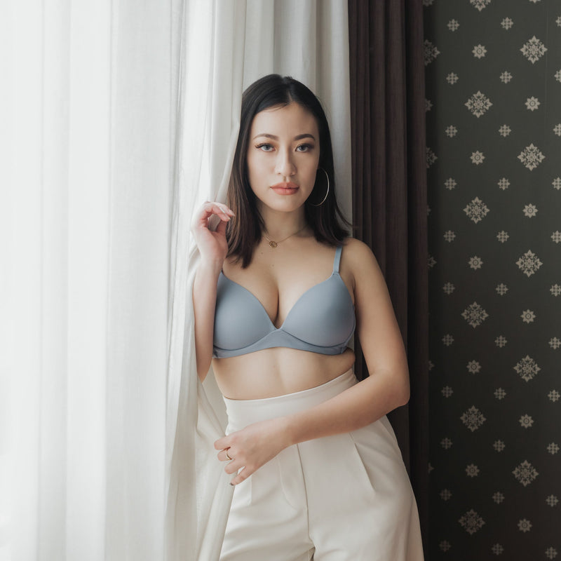 Basic Cotton Freedom Wireless Bra in Blue (Size S & XL Only)