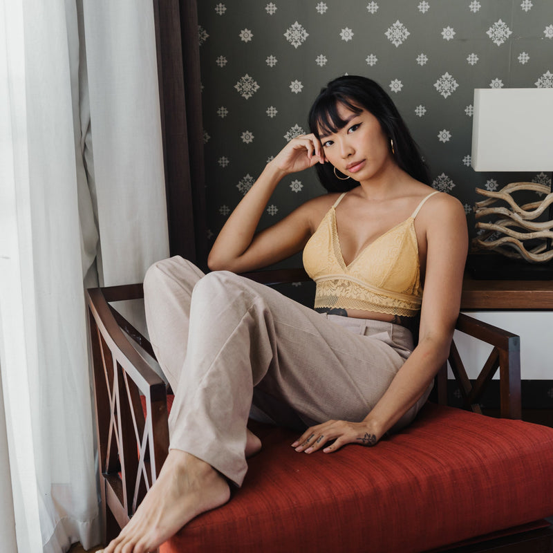 Crushing On Lace Midi Bralette in Sunshine
