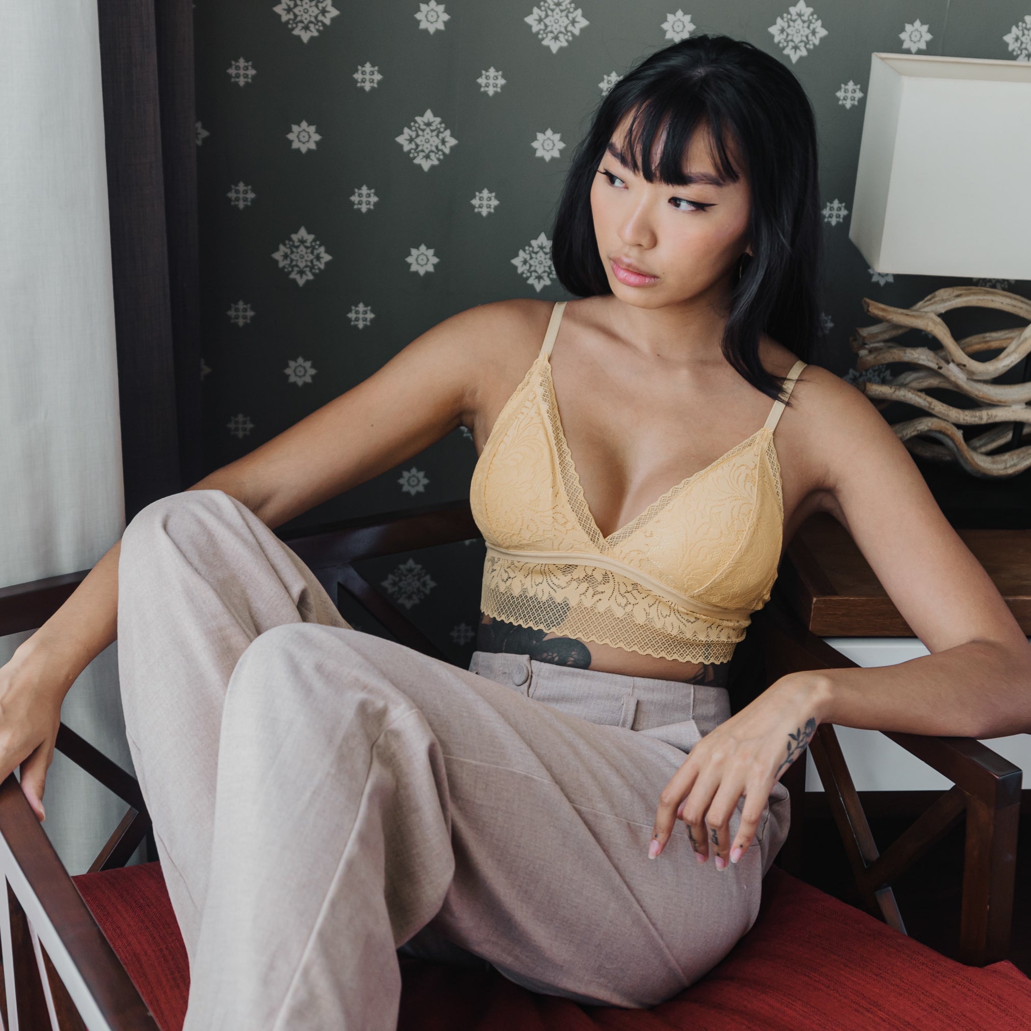 Crushing On Lace Midi Bralette in Sunshine