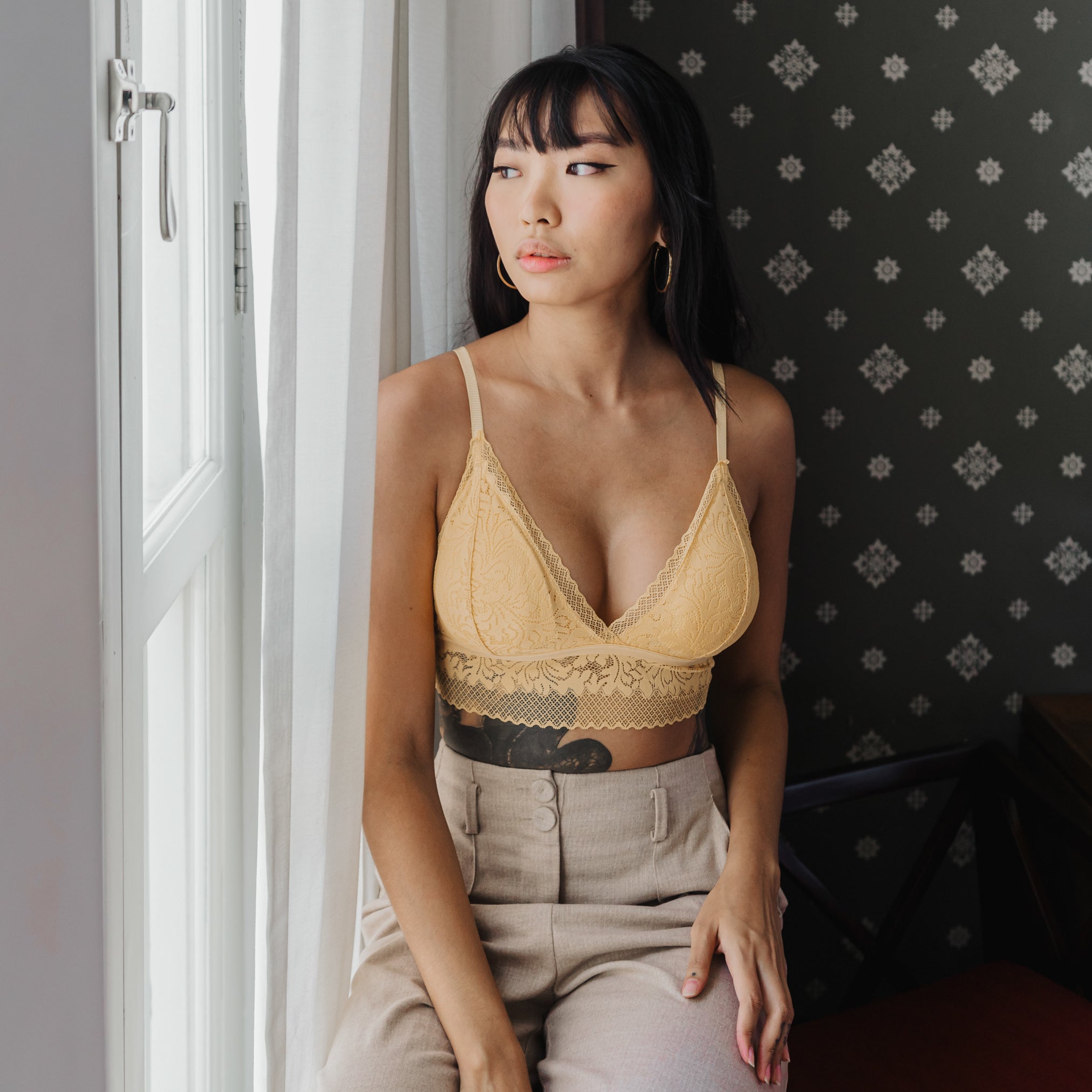 Crushing On Lace Midi Bralette in Sunshine