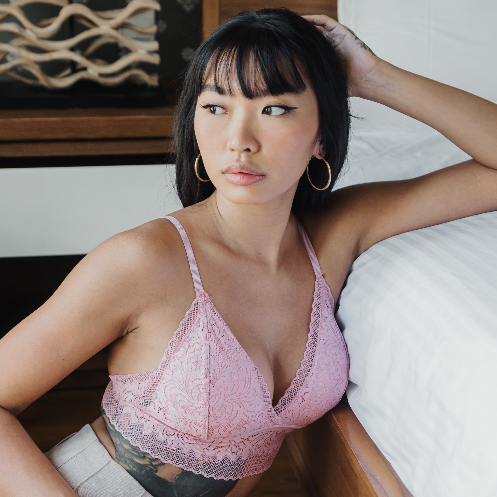 Crushing On Lace Midi Bralette in Pink