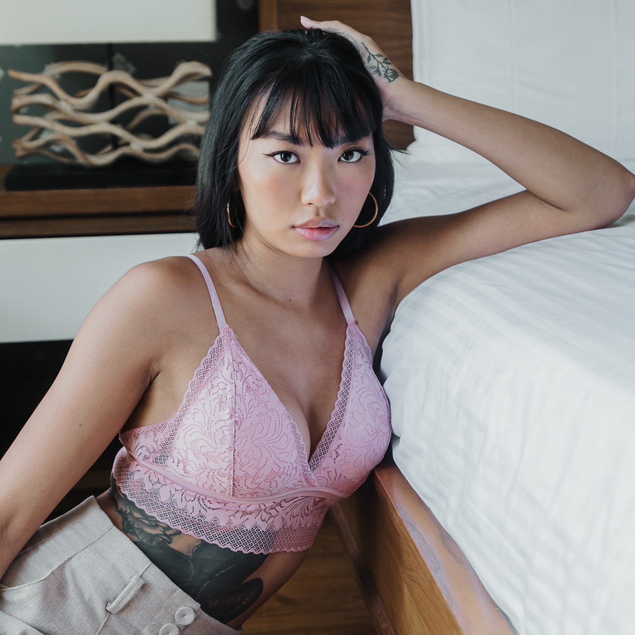 Crushing On Lace Midi Bralette in Pink