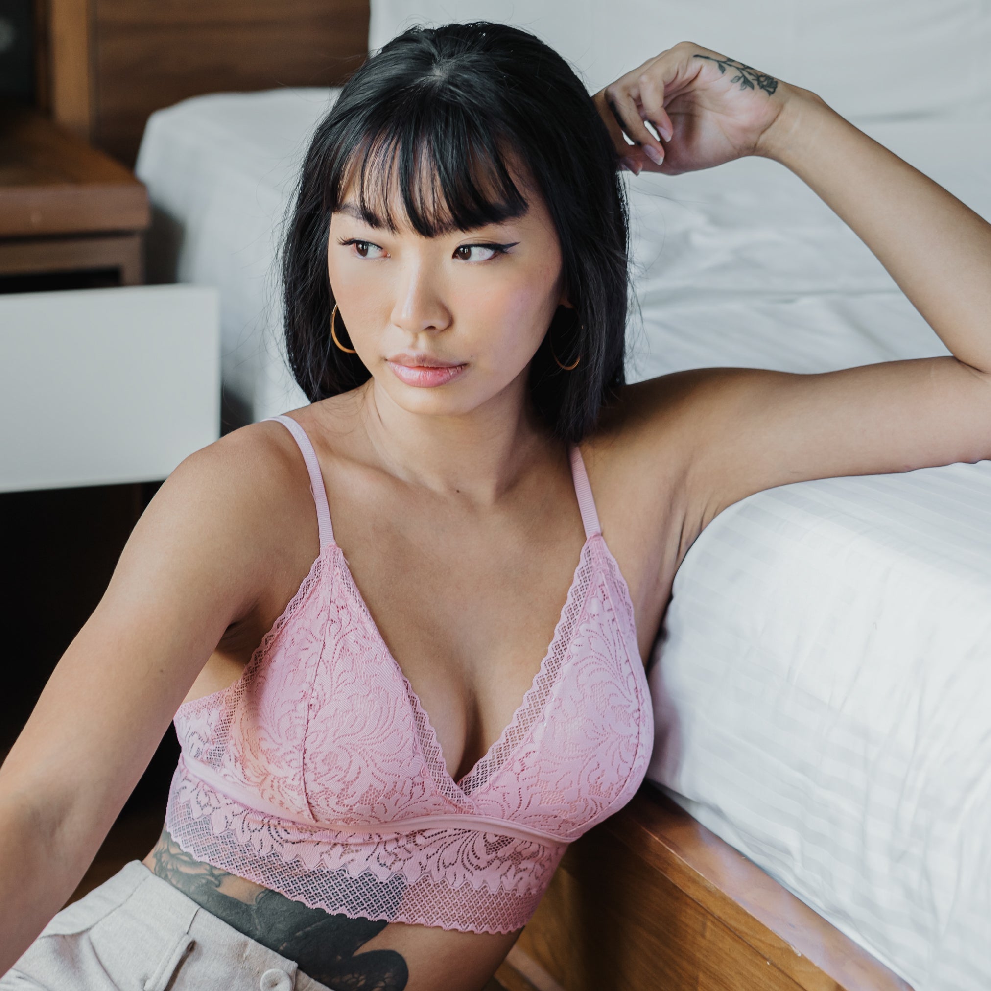 Crushing On Lace Midi Bralette in Pink