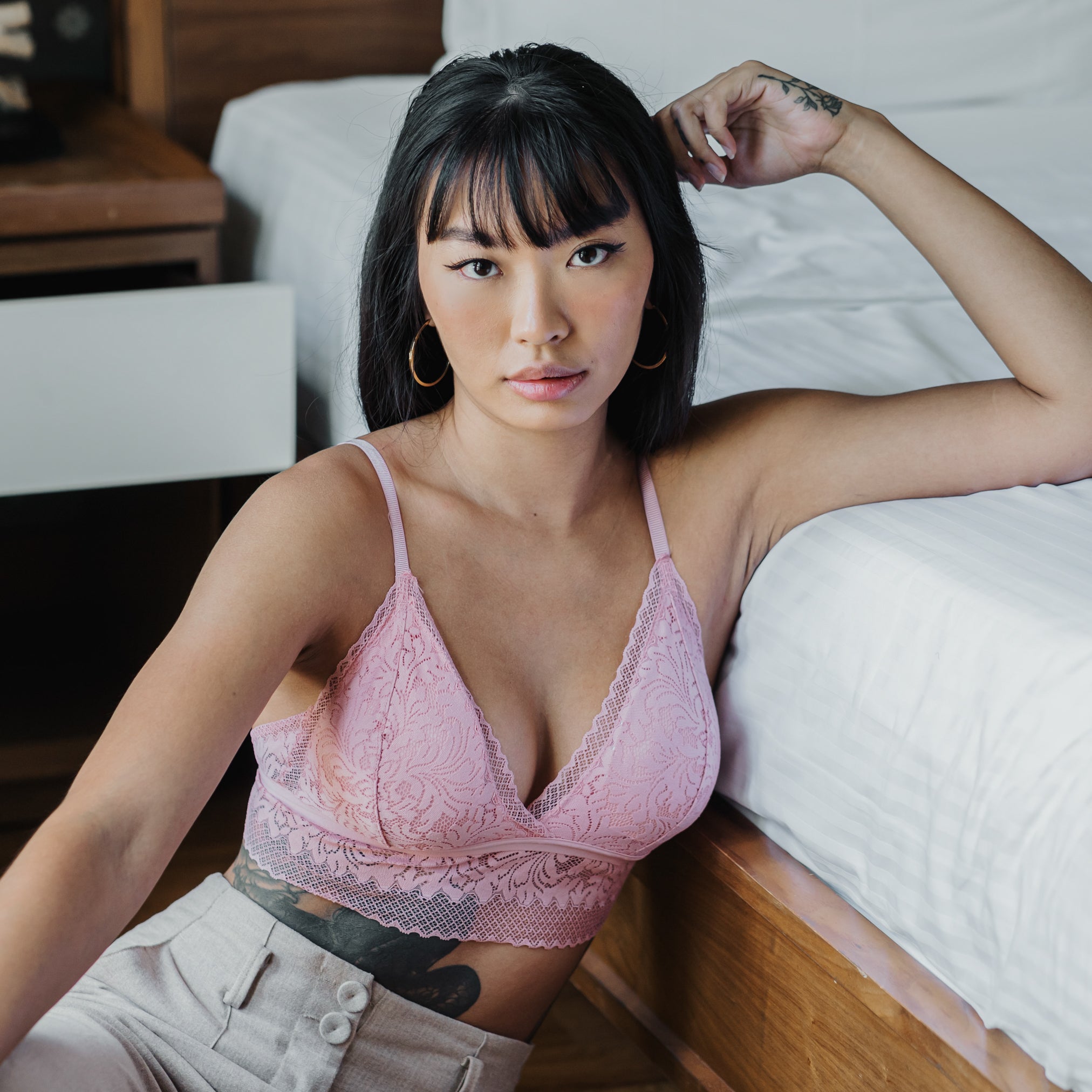 Crushing On Lace Midi Bralette in Pink