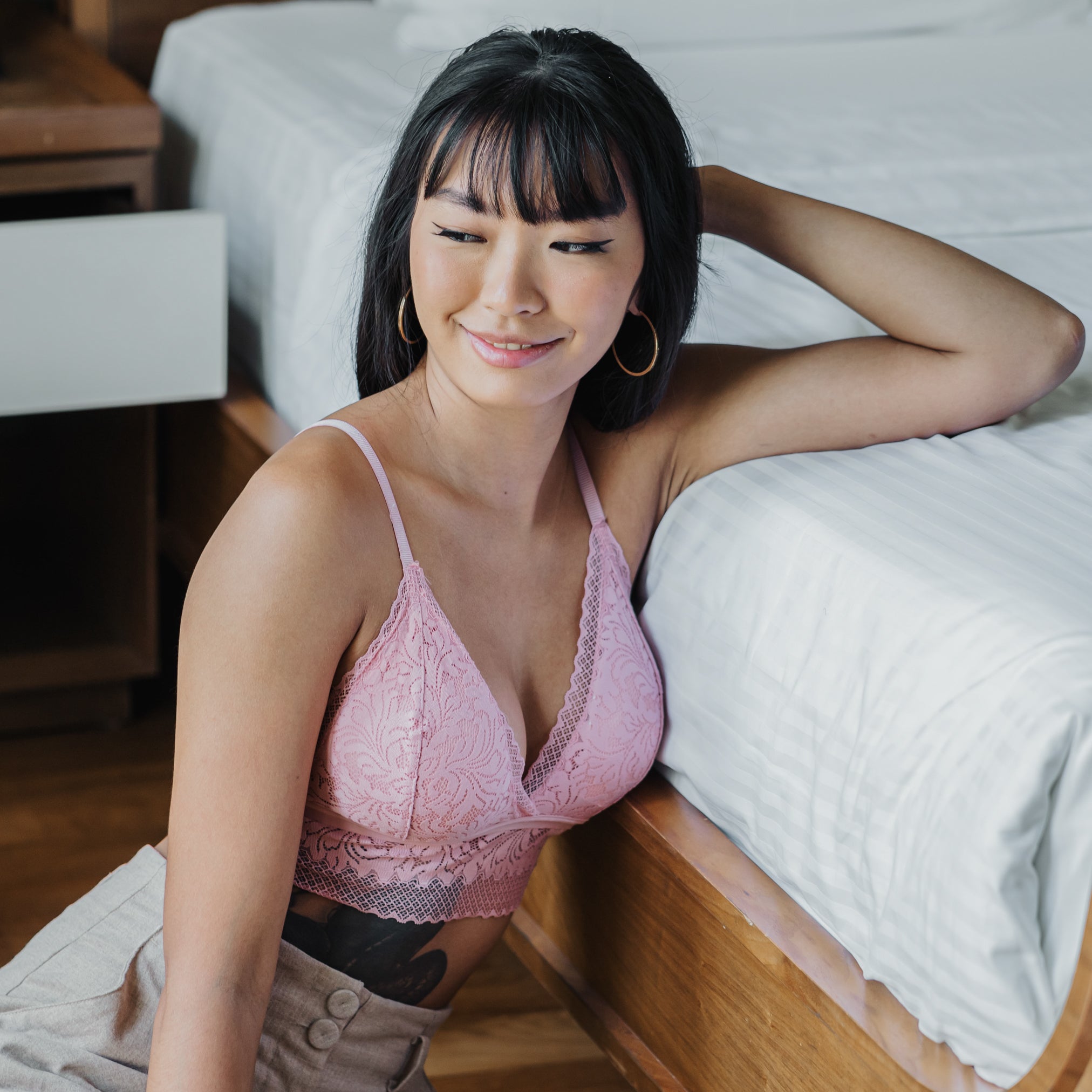 Crushing On Lace Midi Bralette in Pink