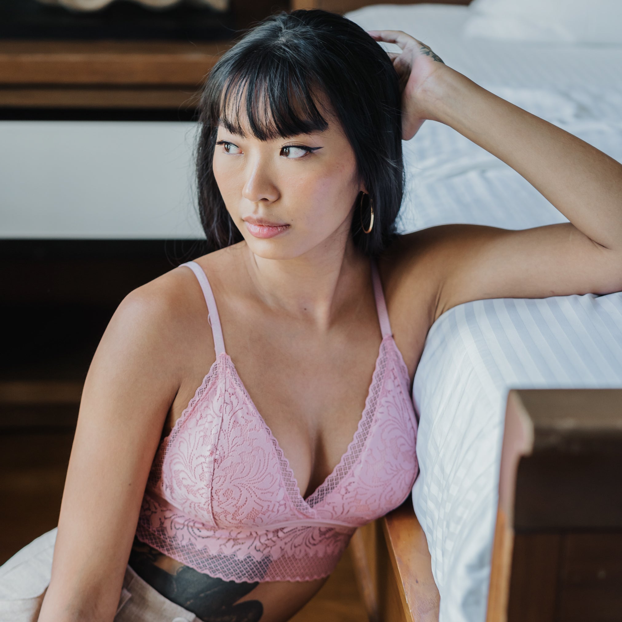 Crushing On Lace Midi Bralette in Pink