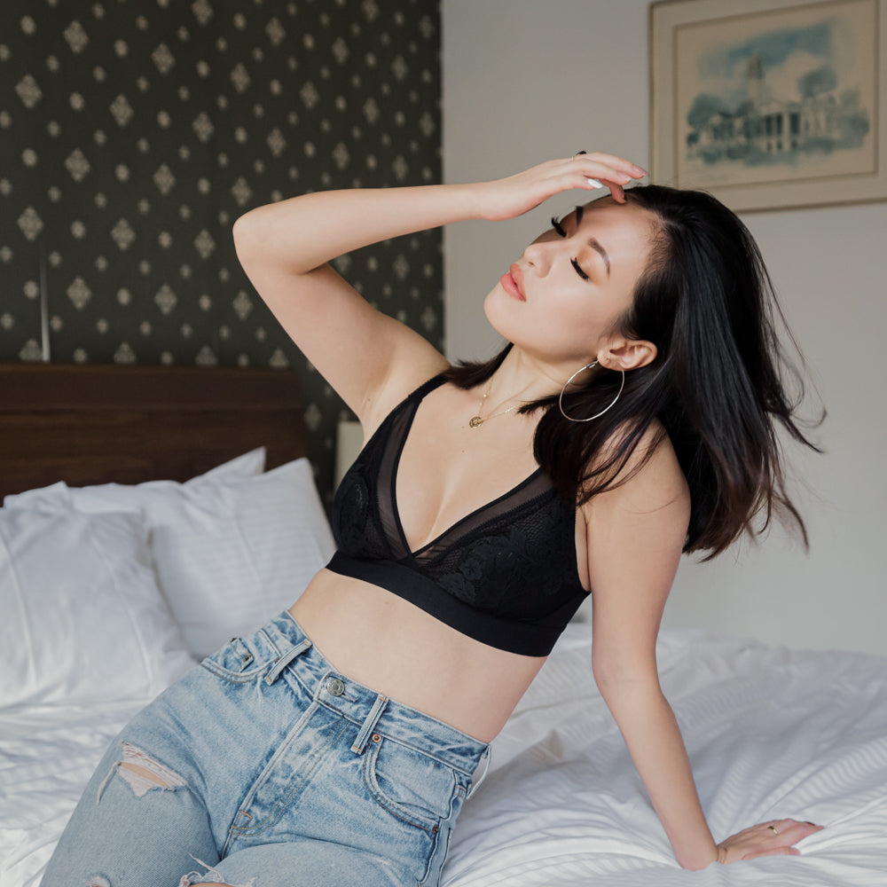 Modern Edge Bralette in Black (Size XXL Only)