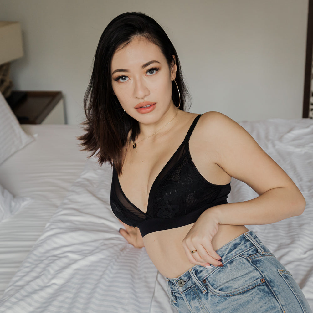 Modern Edge Bralette in Black (Size XXL Only)