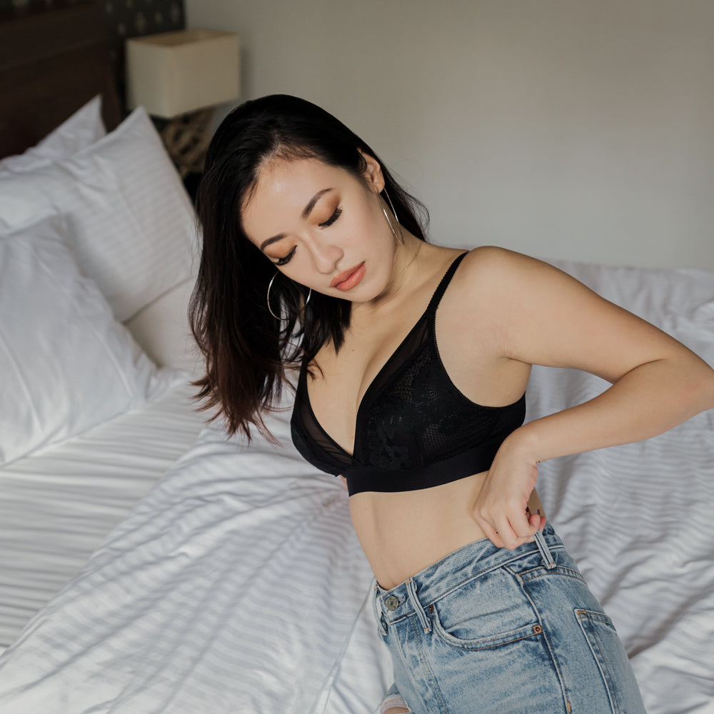 Modern Edge Bralette in Black (Size XXL Only)